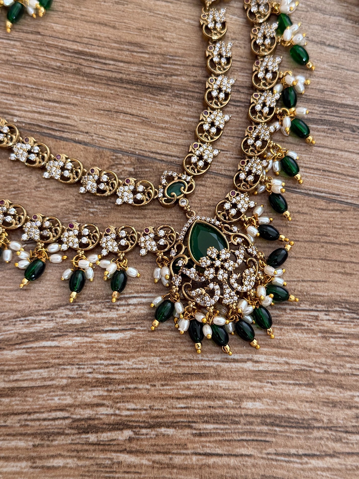 Royal Double-Layer Pearl Drop Statement Set
