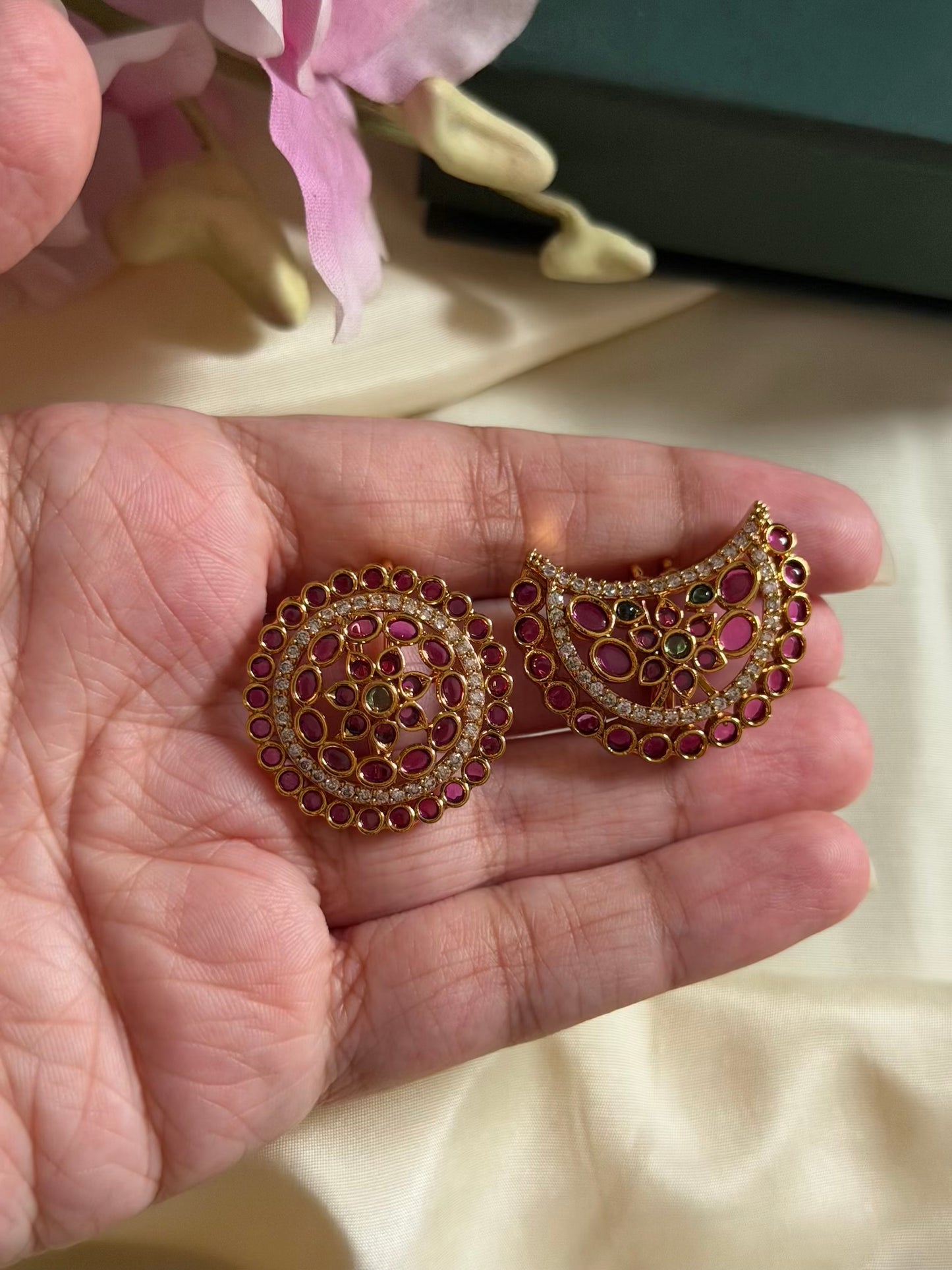 Cute kemp stone surya chandra hair accessory