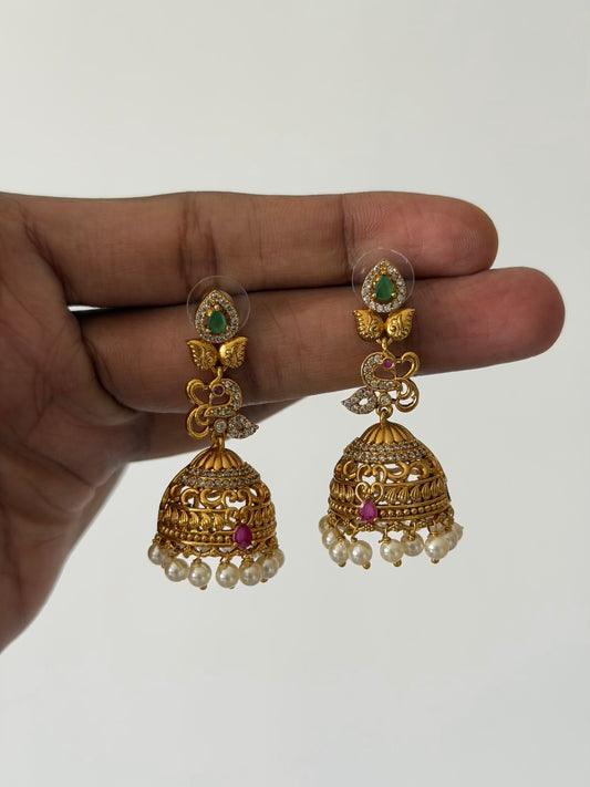 Peacock Nakshi Jhumka