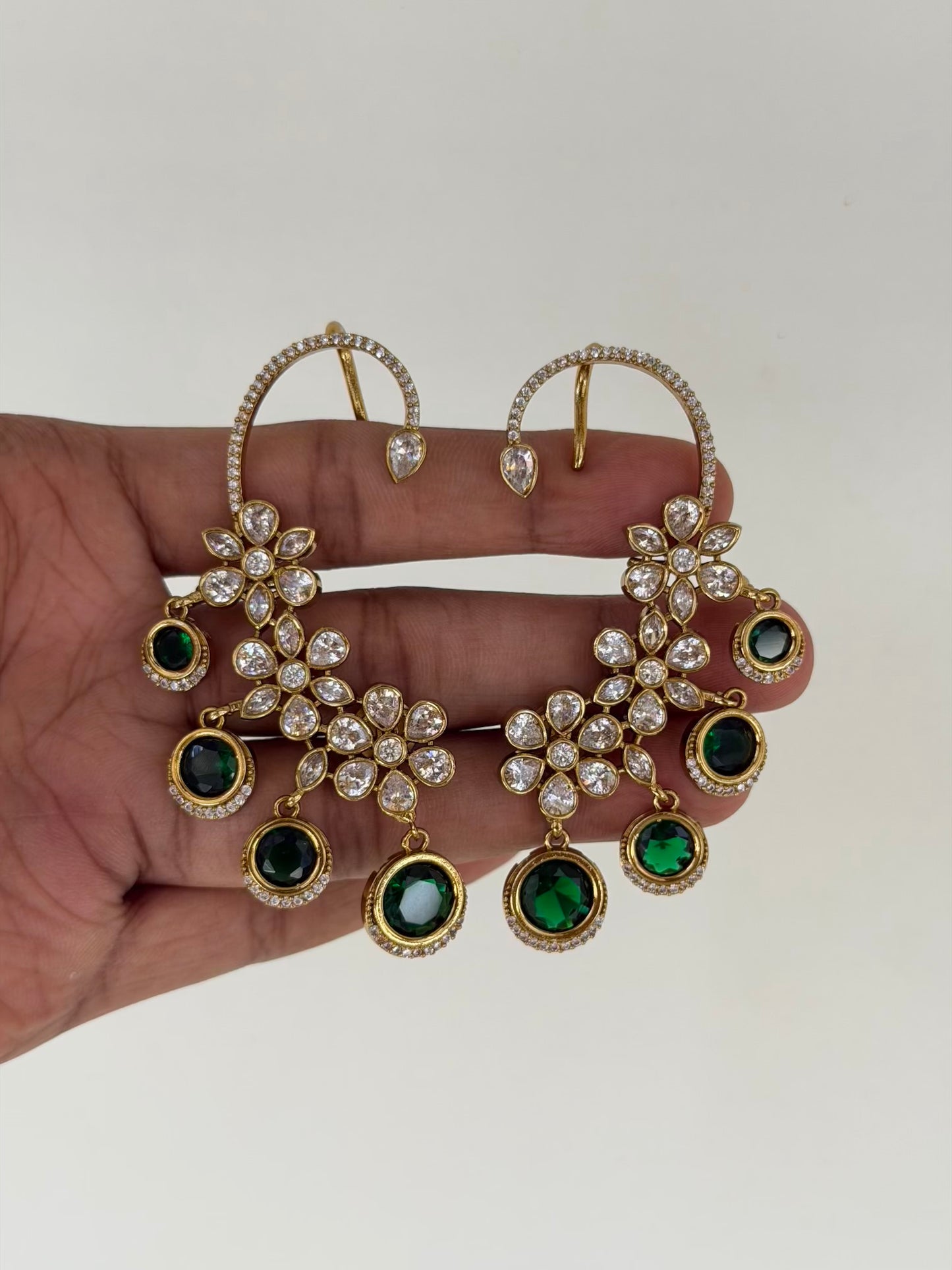 Beautiful Studded Drops Ear Cuff