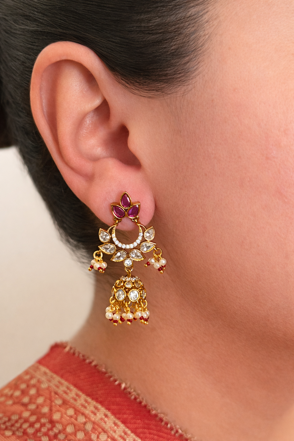 AD Chaandbali Jhumka Earrings