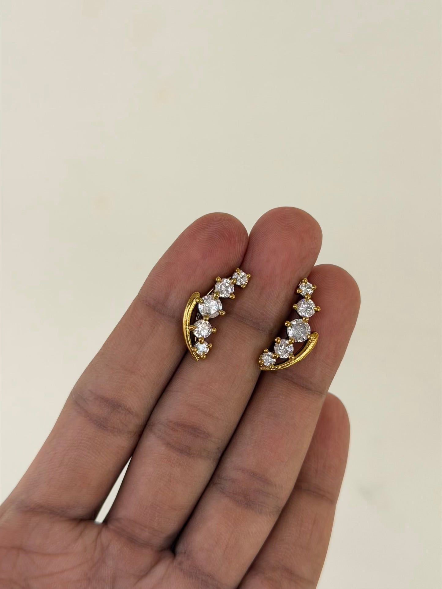 CZ Crystal Ear Climber Earrings