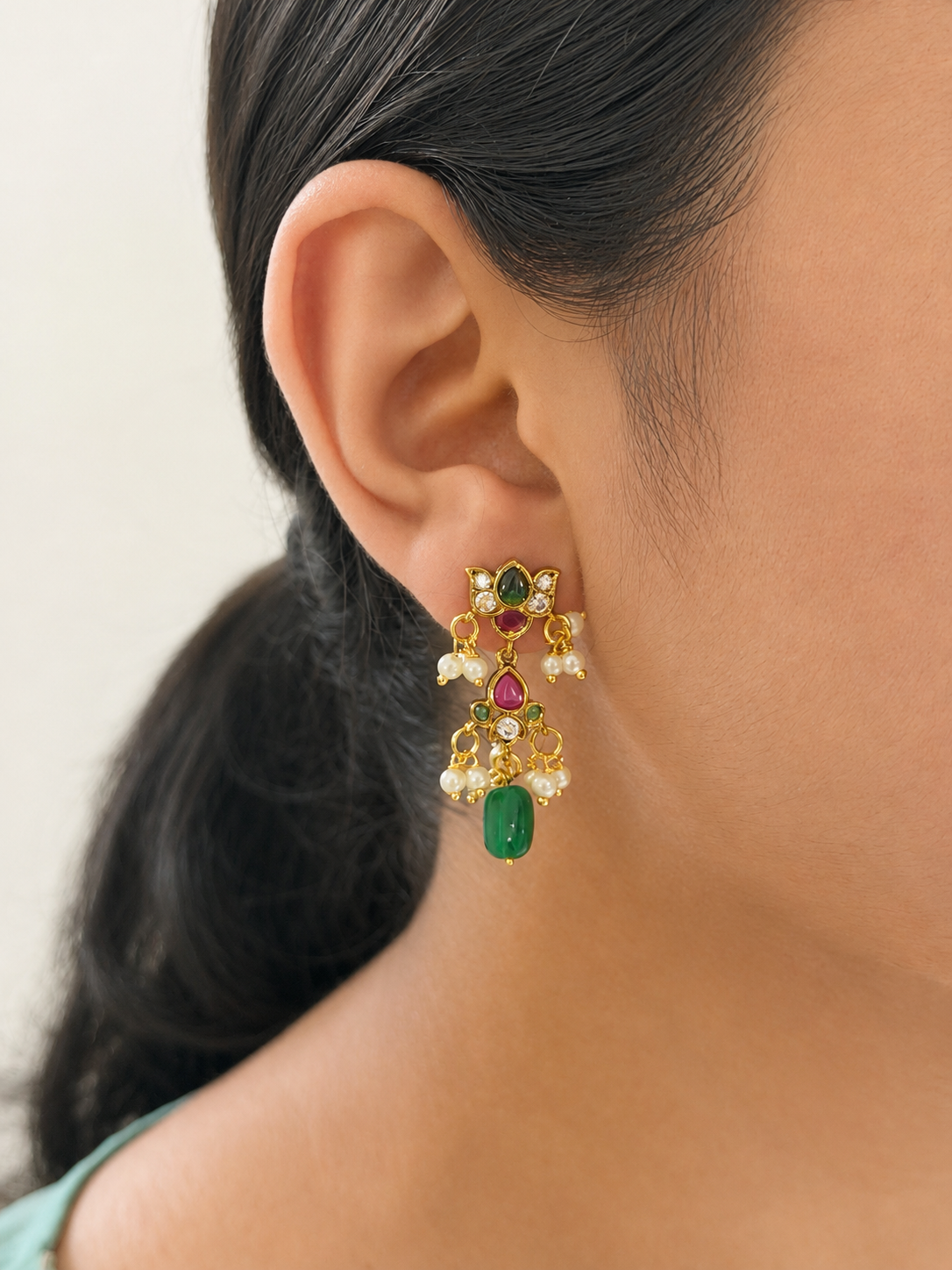 Premium Finish Lotus Dangler Earrings