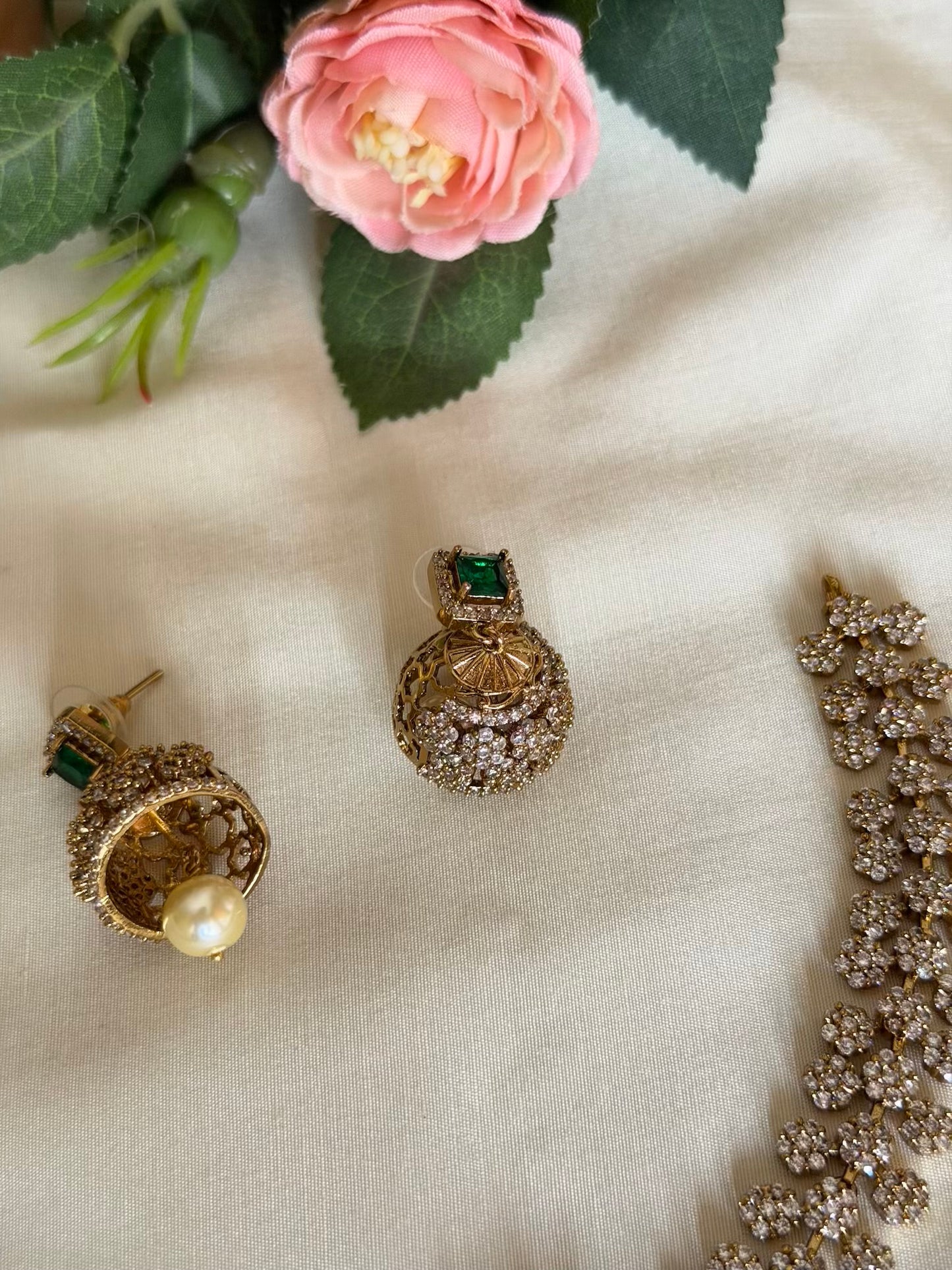 Elegant Ad choker set with Jhumka