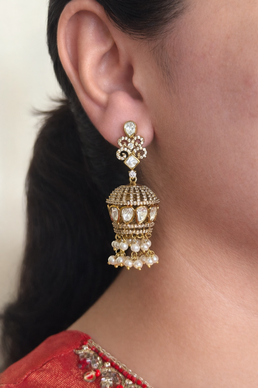 Victorian Moissonite Crescent Jhumka