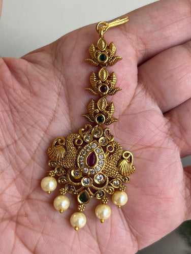 Peacock Motifs Maang Tikka