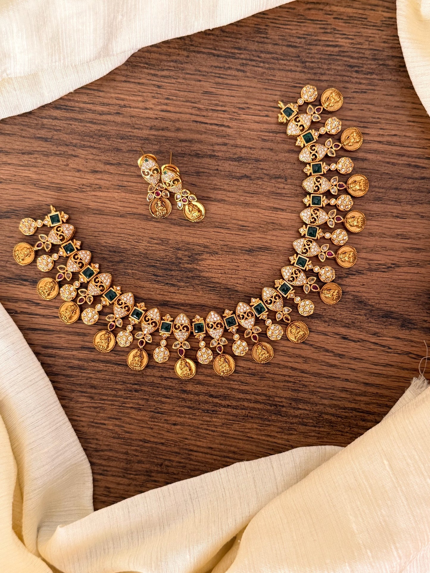 Premium Designer Nakshi Coin Bridal Necklace Set
