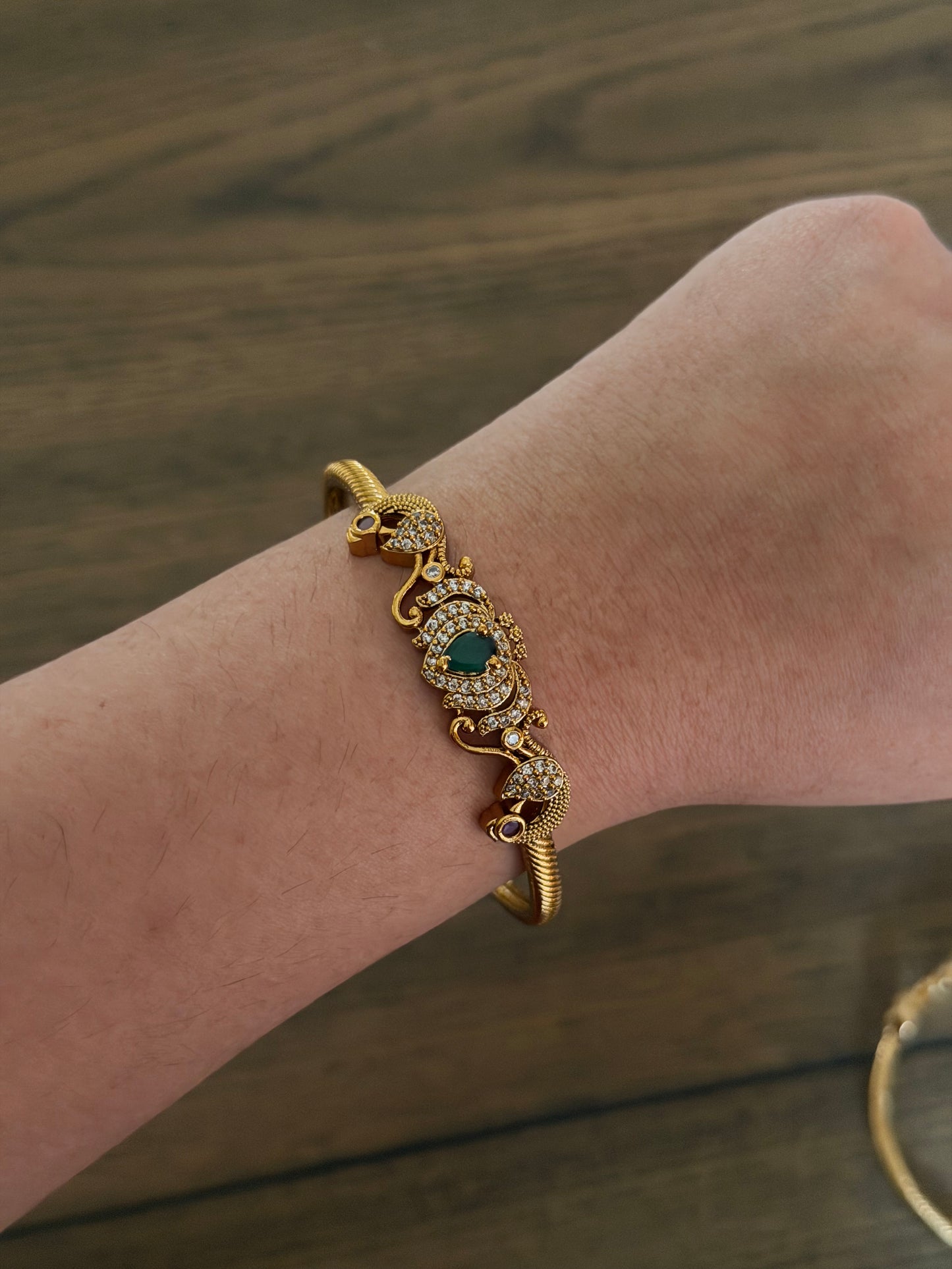 Sleek Lotus Studded Bangles - Set of 2