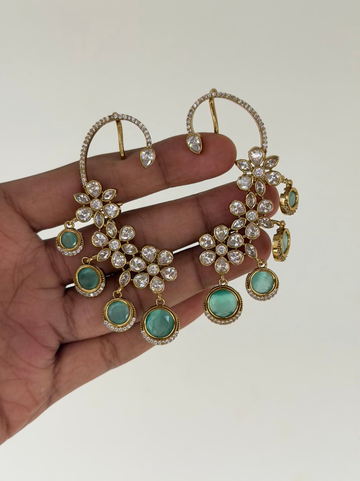 Beautiful Studded Drops Ear Cuff