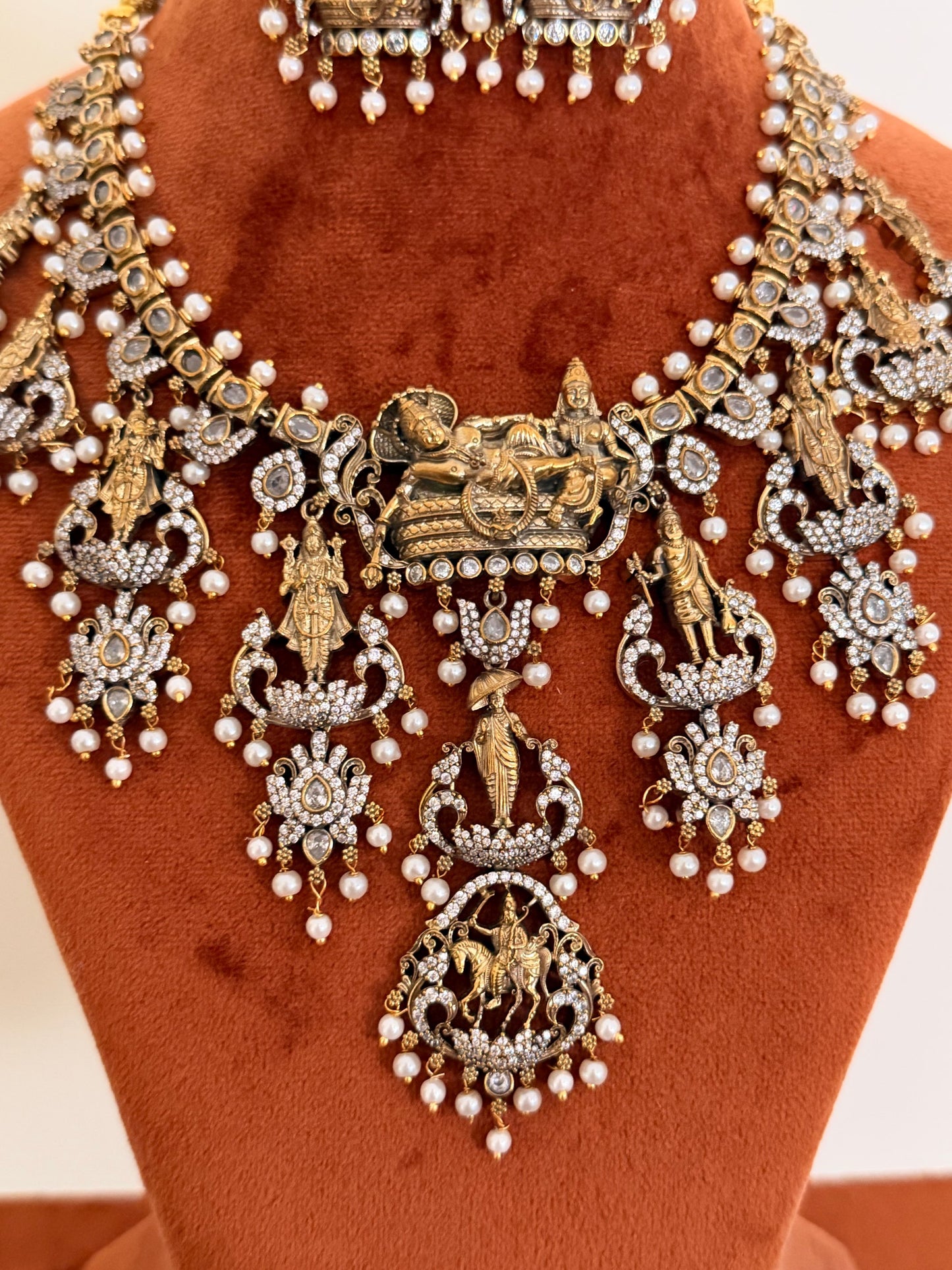Grand Dashavatar Bridal Necklace Set
