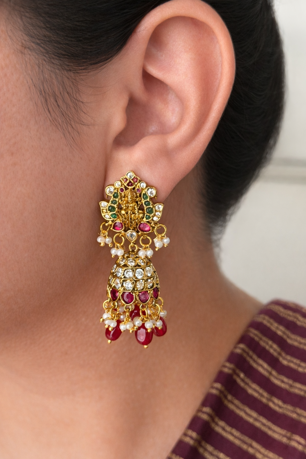 Premium Finish Temple Jhumkas