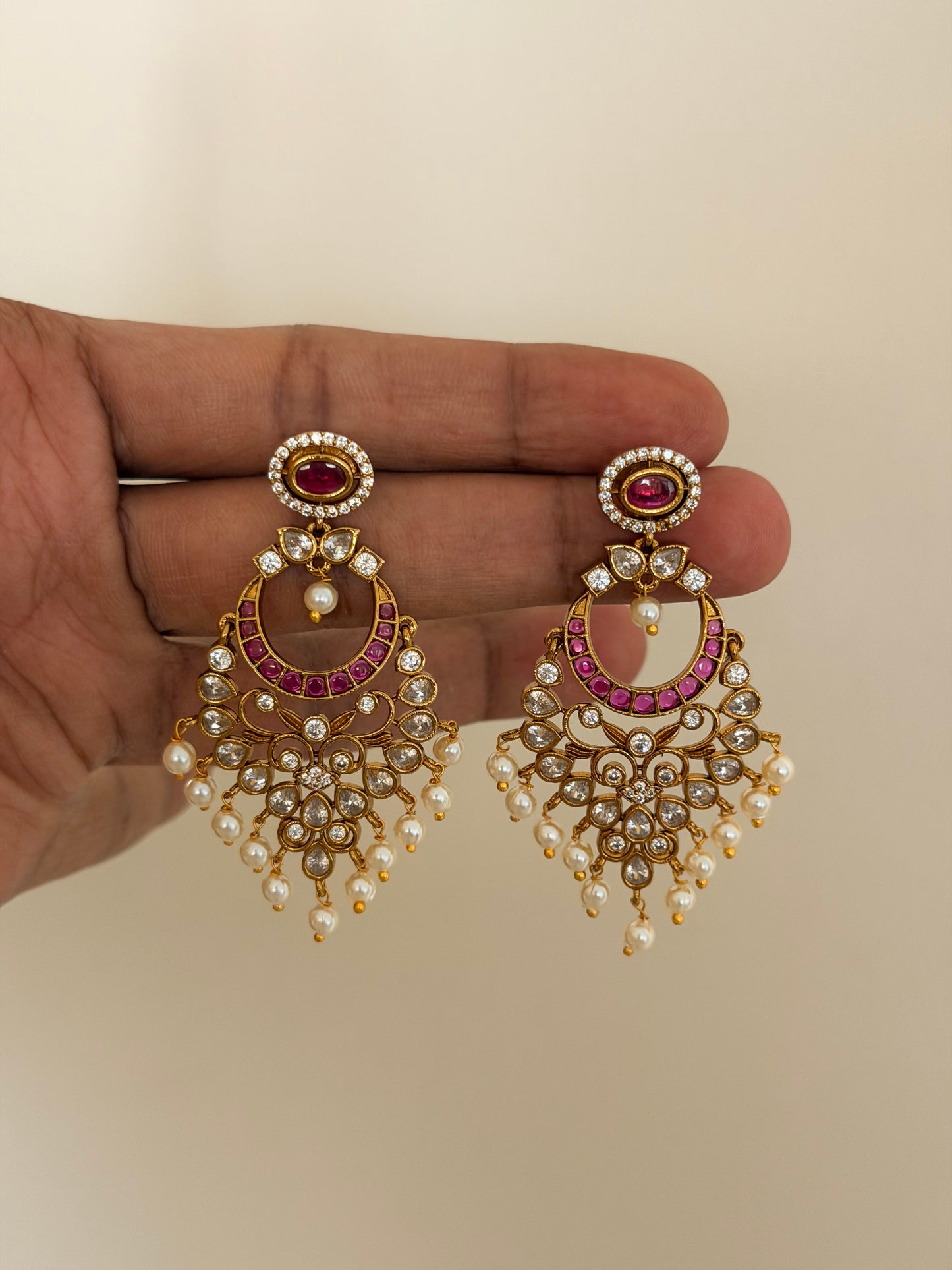 Premium CZ Chaandbali Earrings