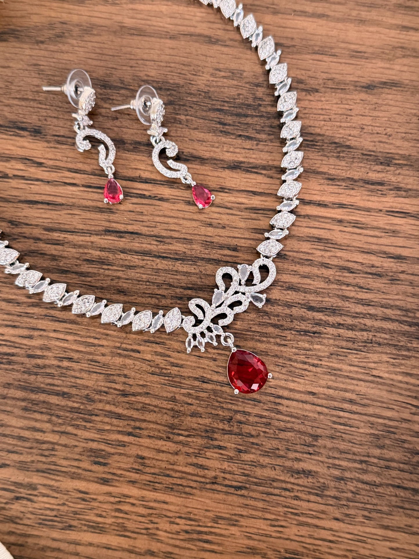Silver tone Party Wear Necklace Set
