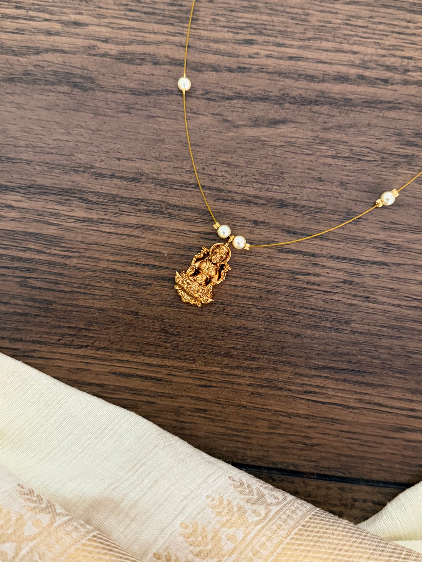 Dainty Lakshmi Pendant Invisible Necklace