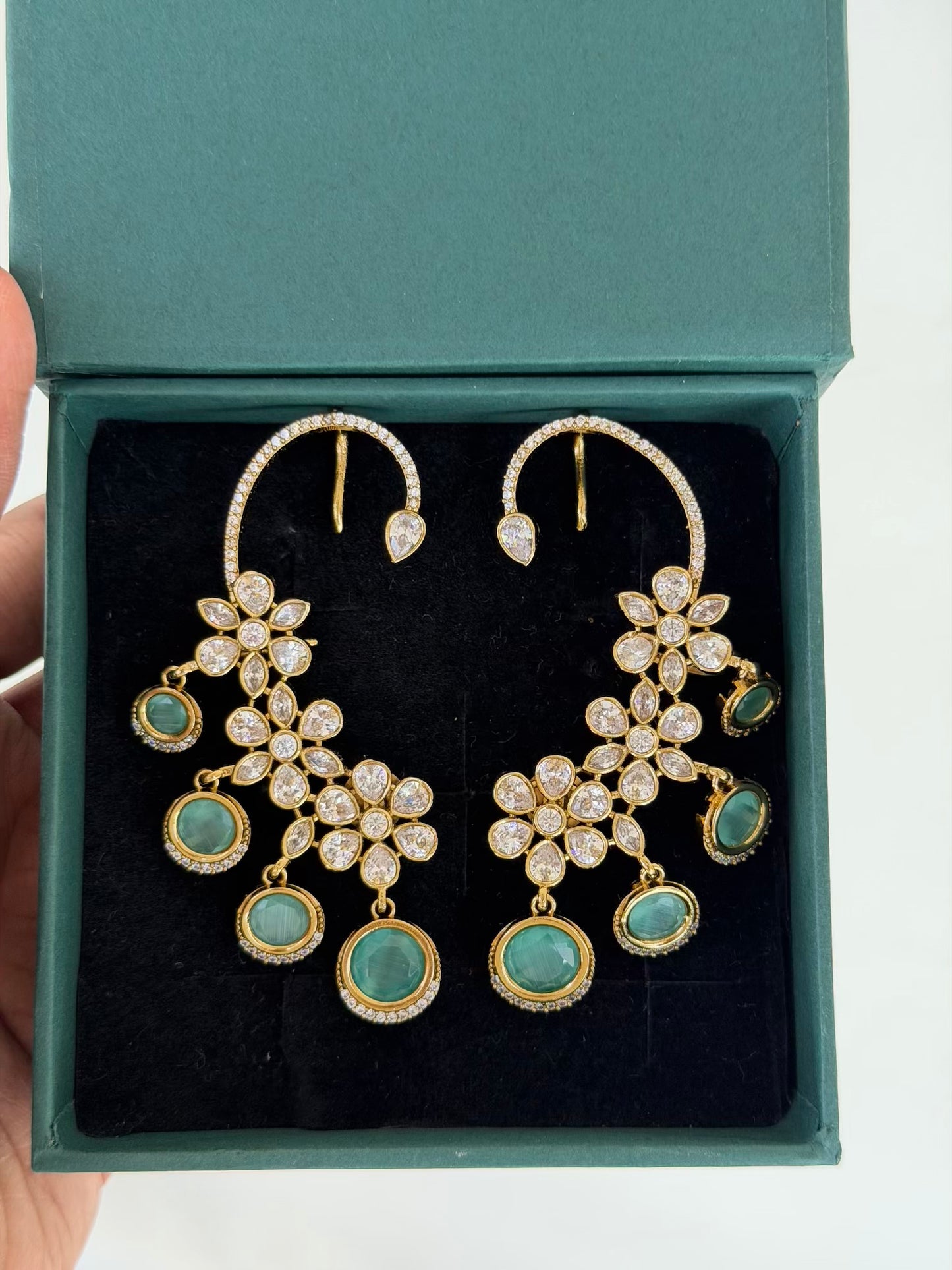 Beautiful Studded Drops Ear Cuff