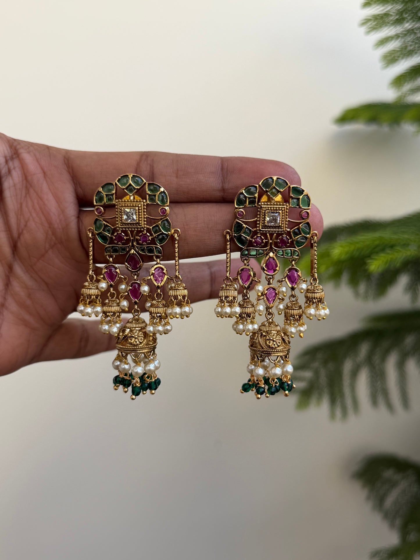 Multi Jhumka Kashmiri inspired earrings