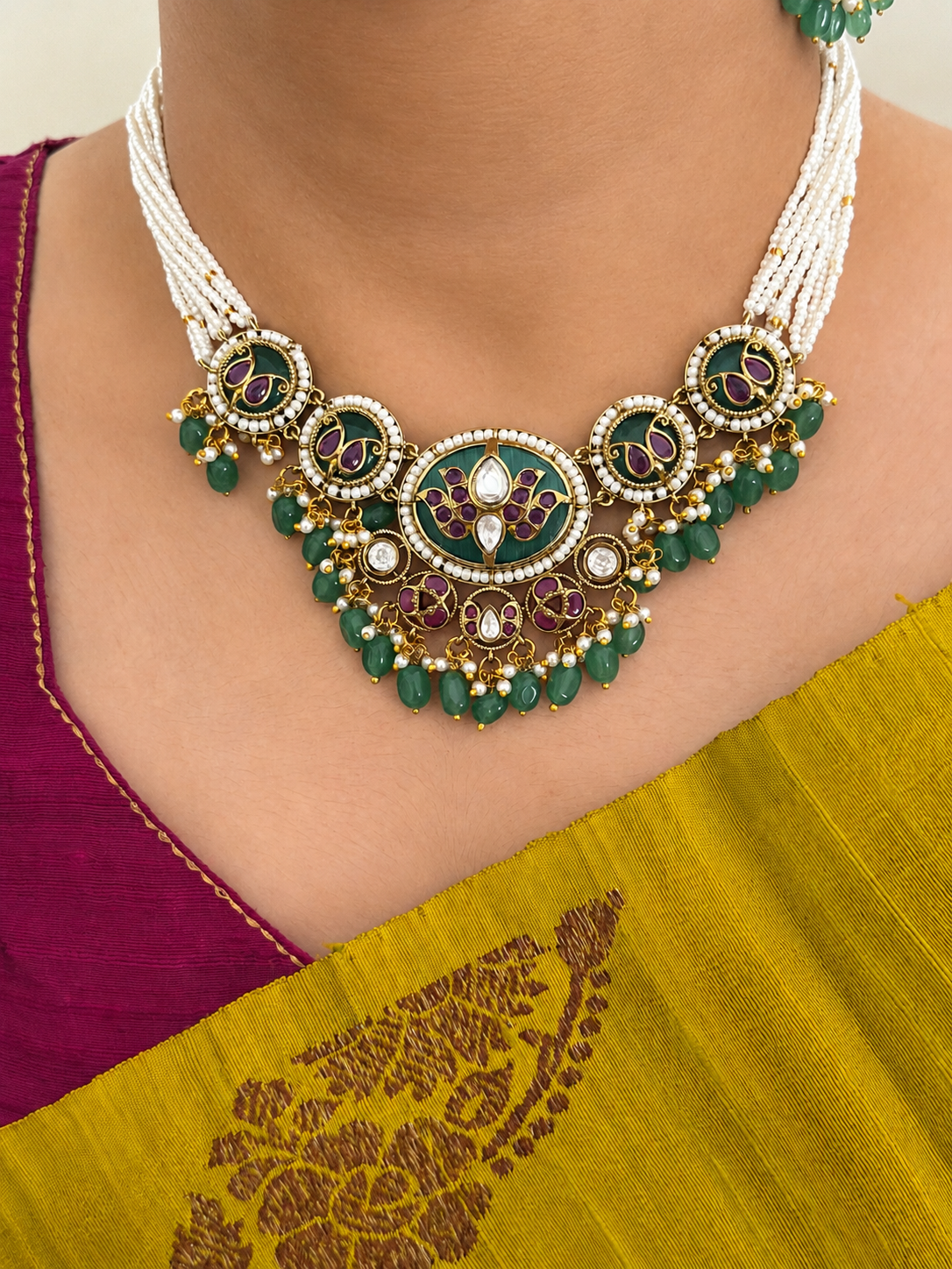Pearl Heritage Necklace Set with Drops