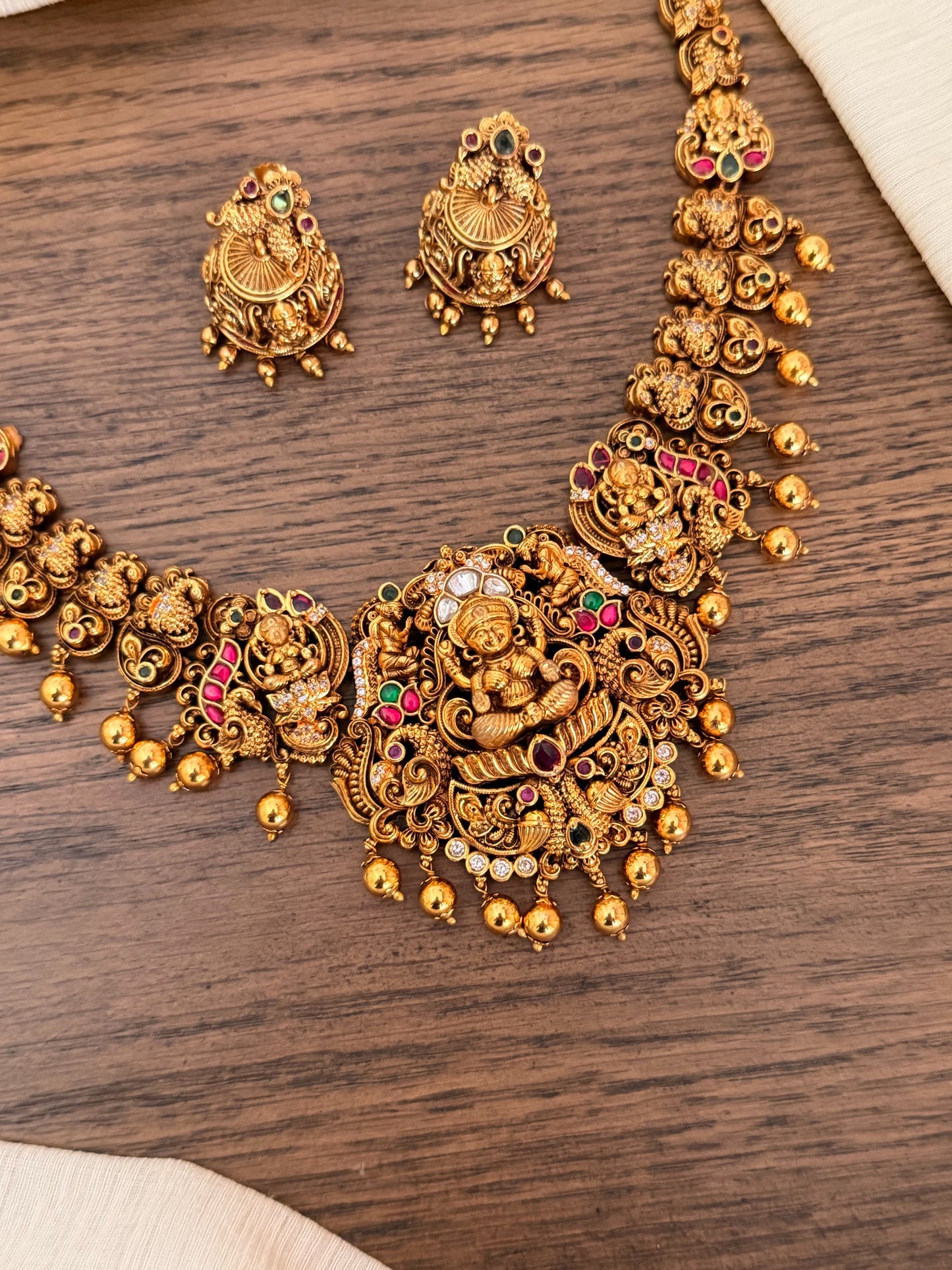 Royal Nakshi Temple Jewelry Collection | Grand Antique Gold Necklace Set with Jadau Kundan & Traditional Motifs