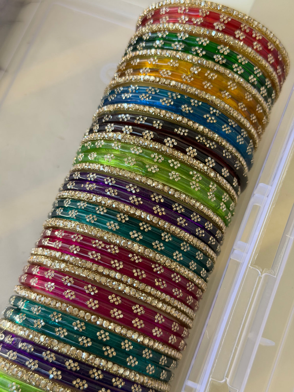 Navaratri Sparkle Stone Glass Bangles