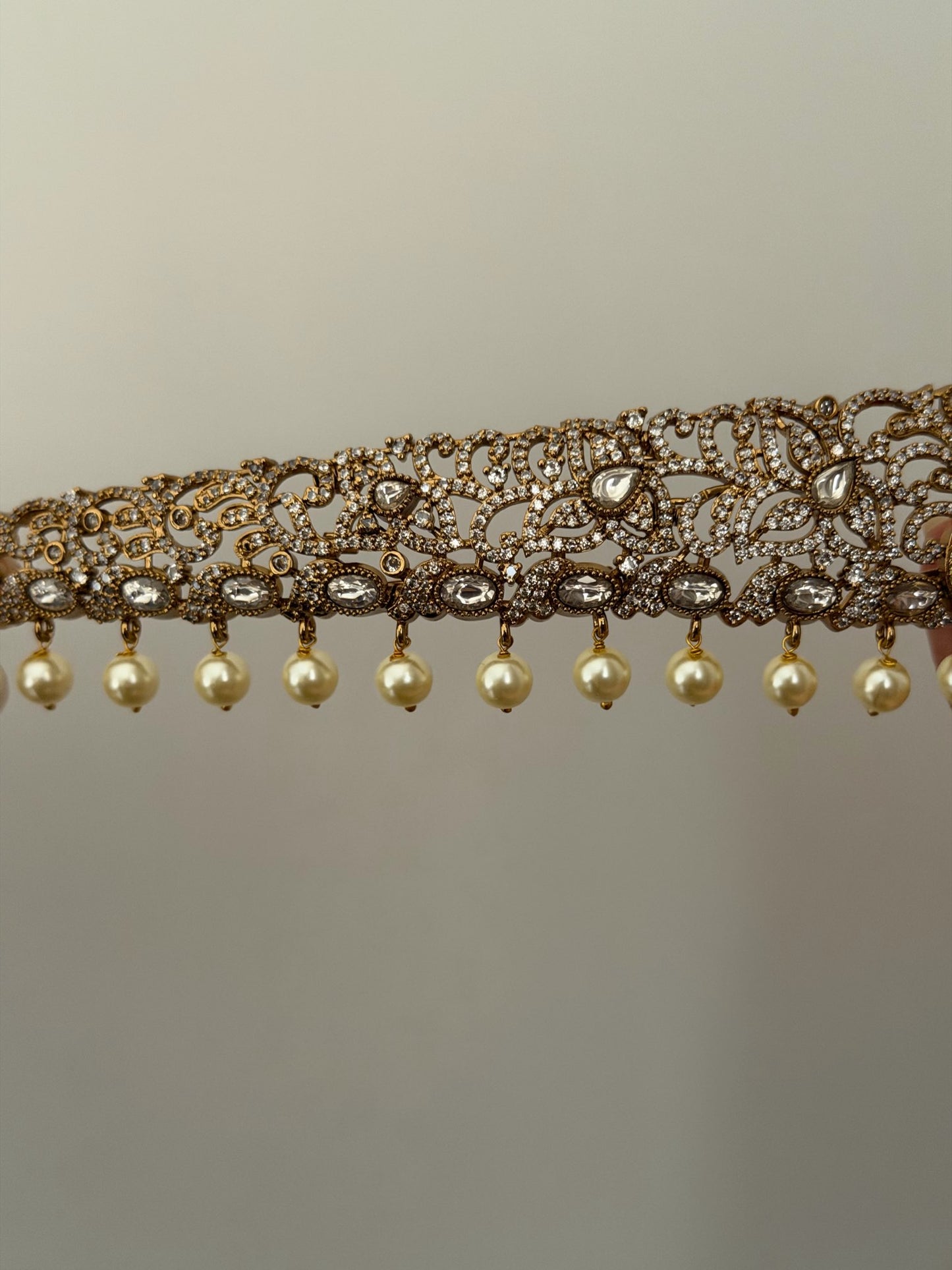 Victorian Style Hip Belt with Pearl Drops