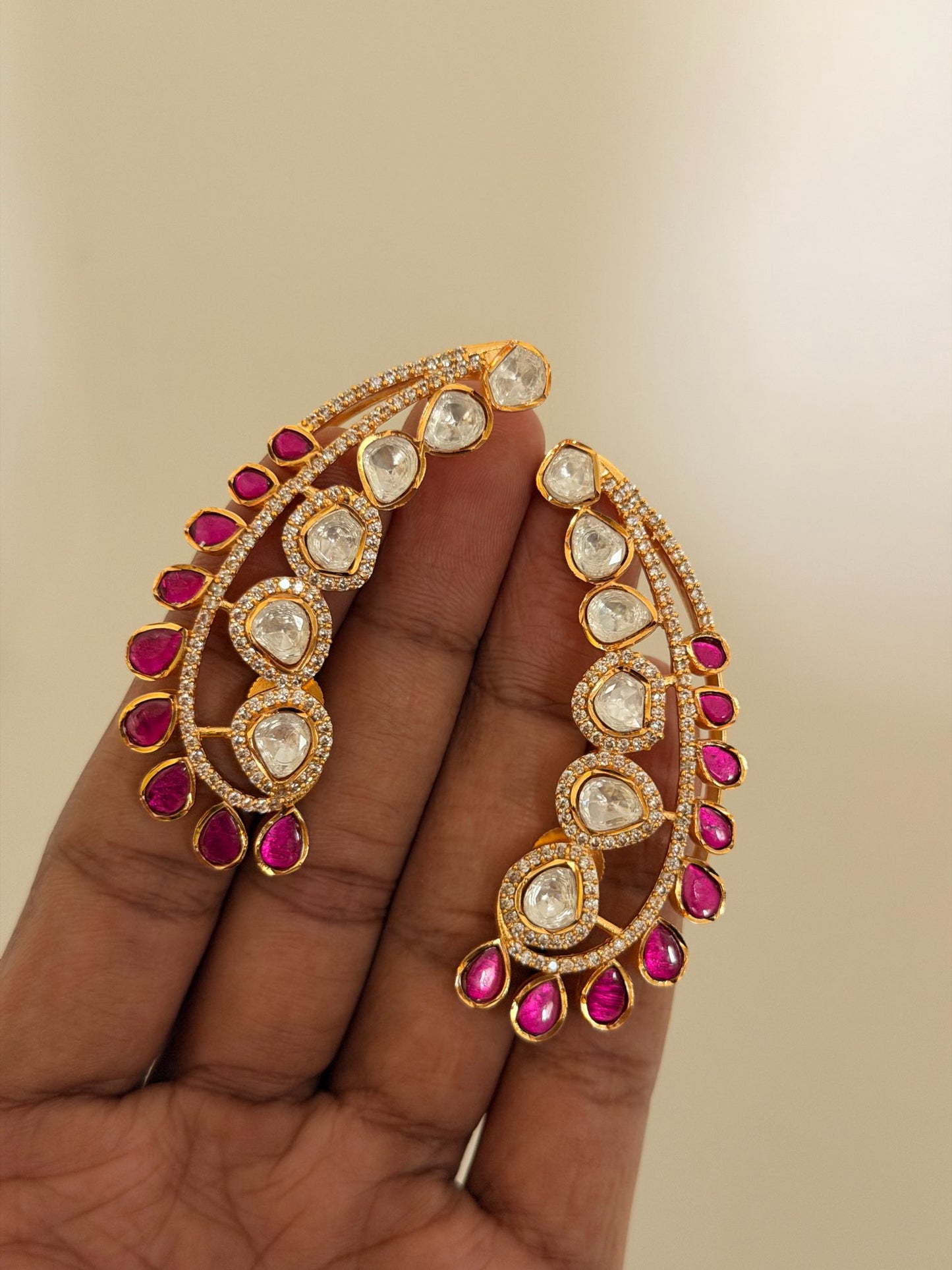Jadau Kundan Moissanite Earcuffs