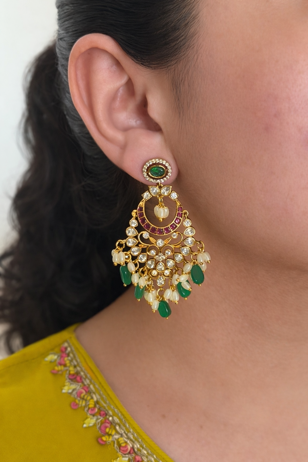 Premium CZ Chaandbali Earrings