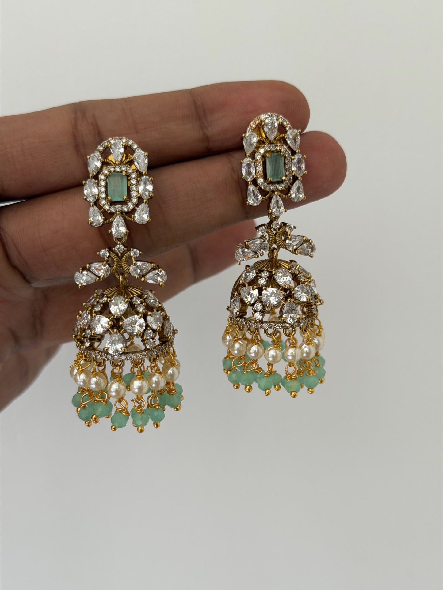 Luxury Moissonite Jhumka Earrings