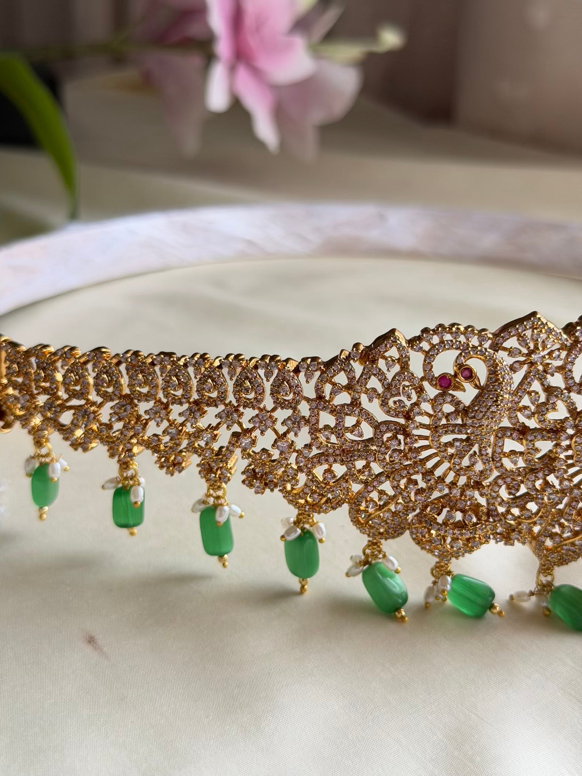 Victorian Style Hip Belt with Pearl Drops