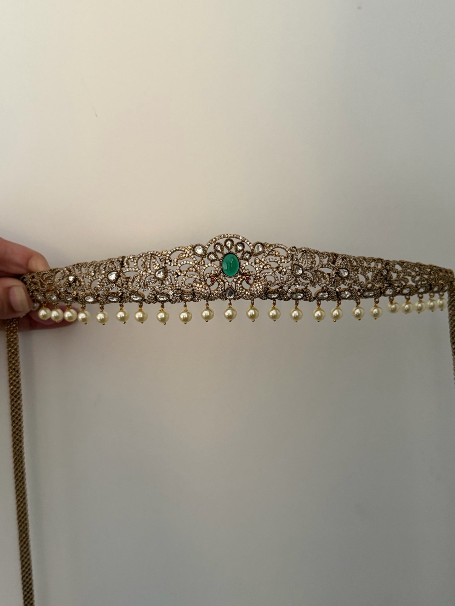 Victorian Style Hip Belt with Pearl Drops