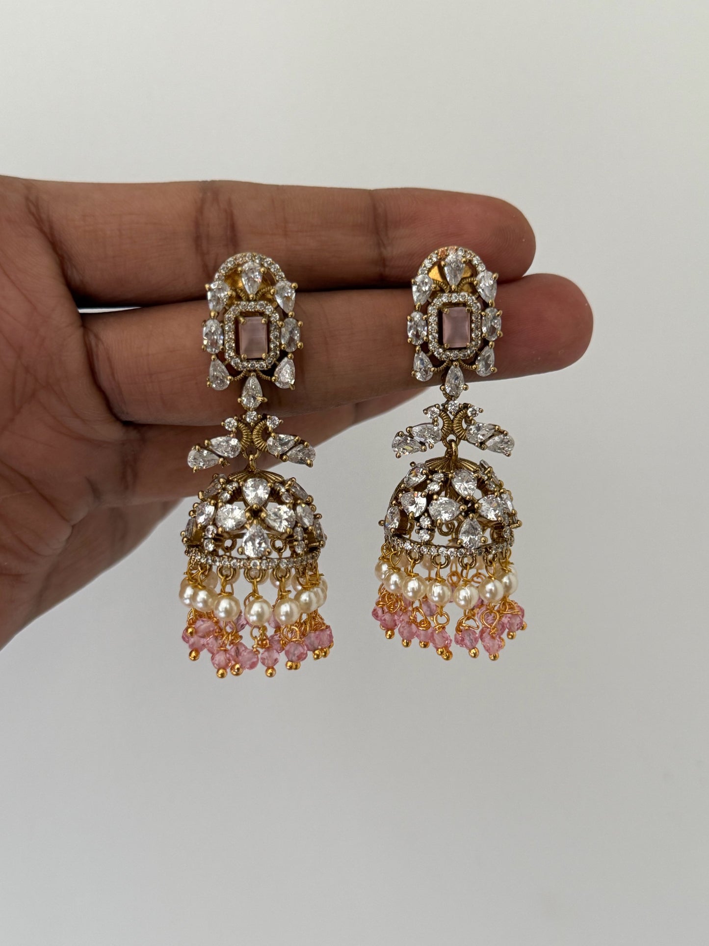 Luxury Moissonite Jhumka Earrings
