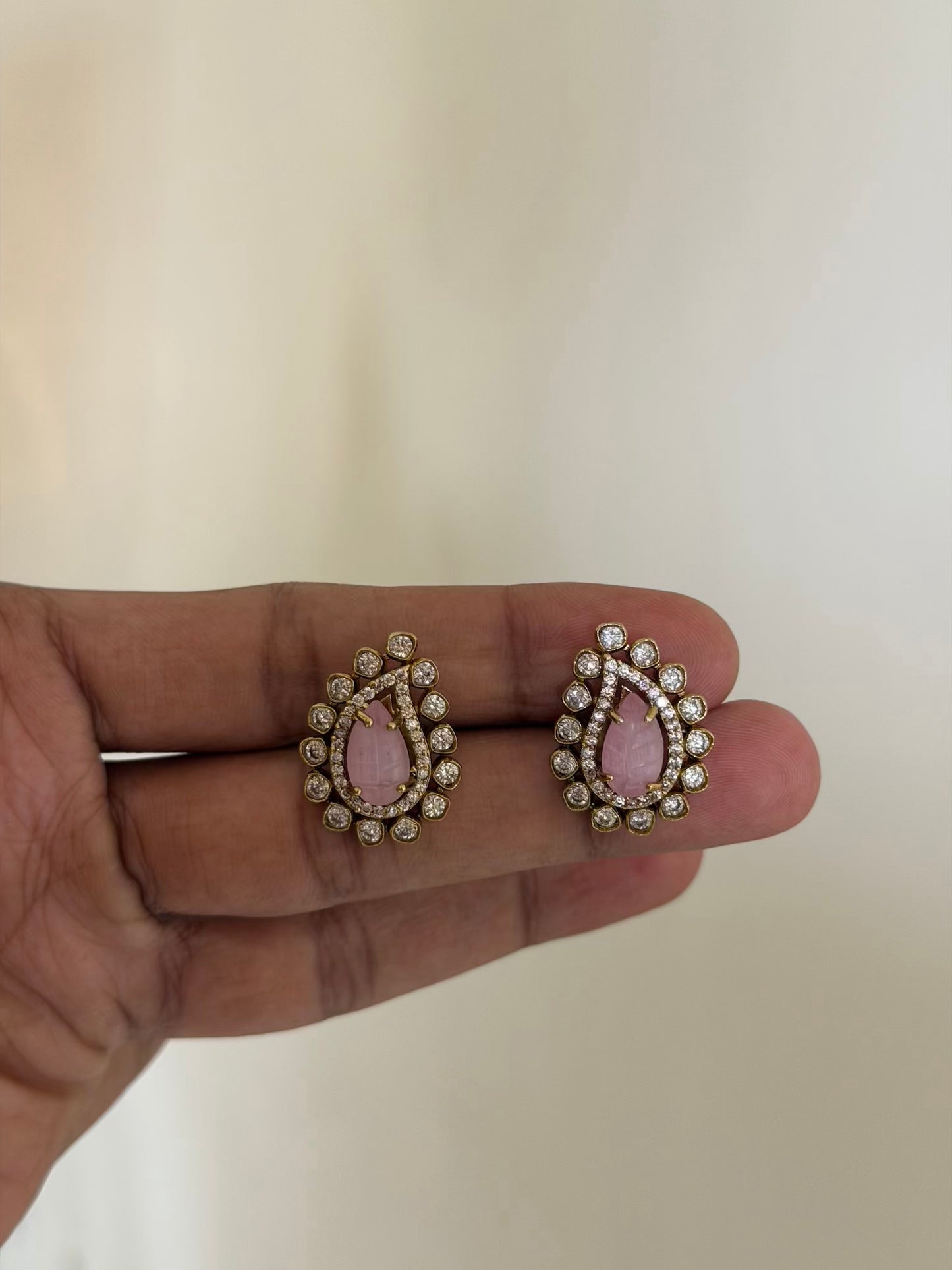 Premium Finish Diamond Look Floral Stud Earrings