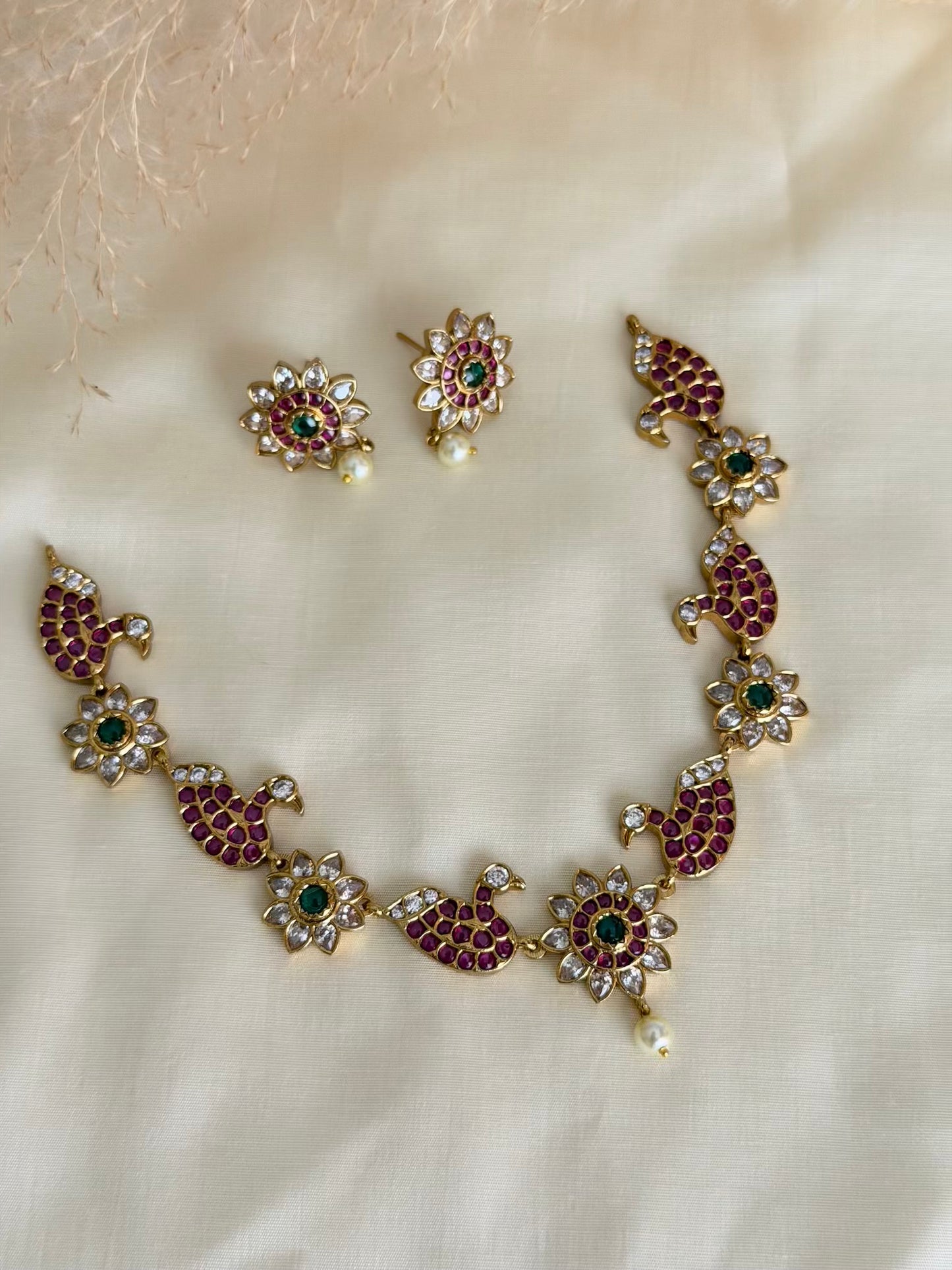 Ruby Kemp Choker Necklace Set