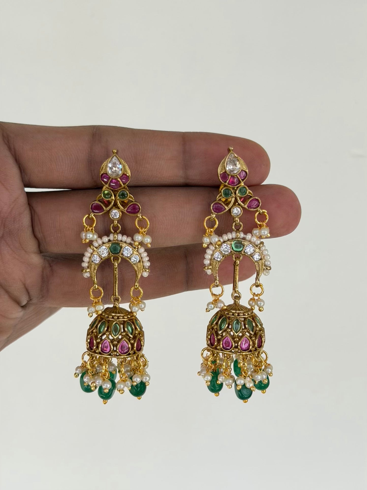 Crescent Jhumka Earrings