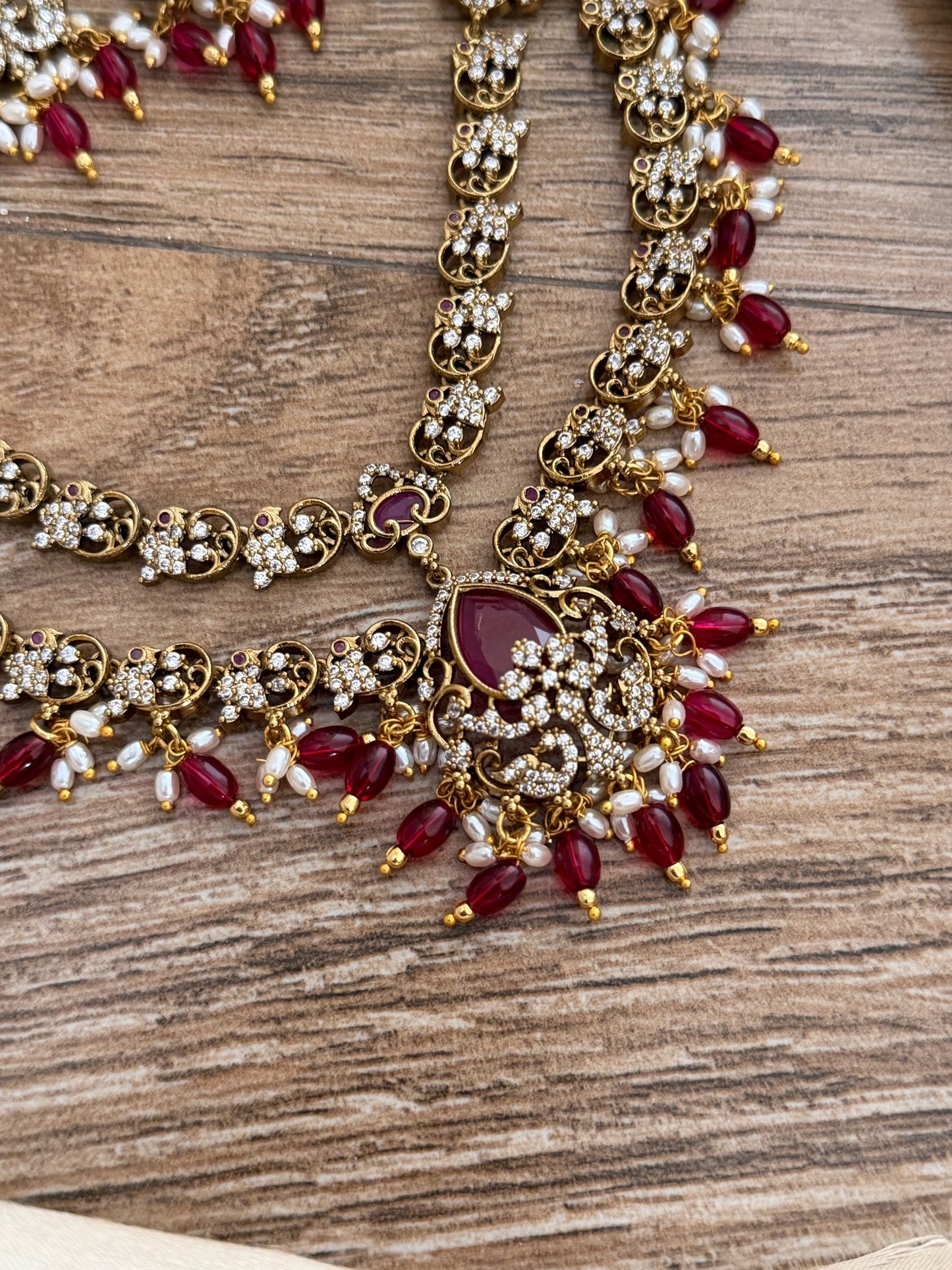Royal Double-Layer Pearl Drop Statement Set