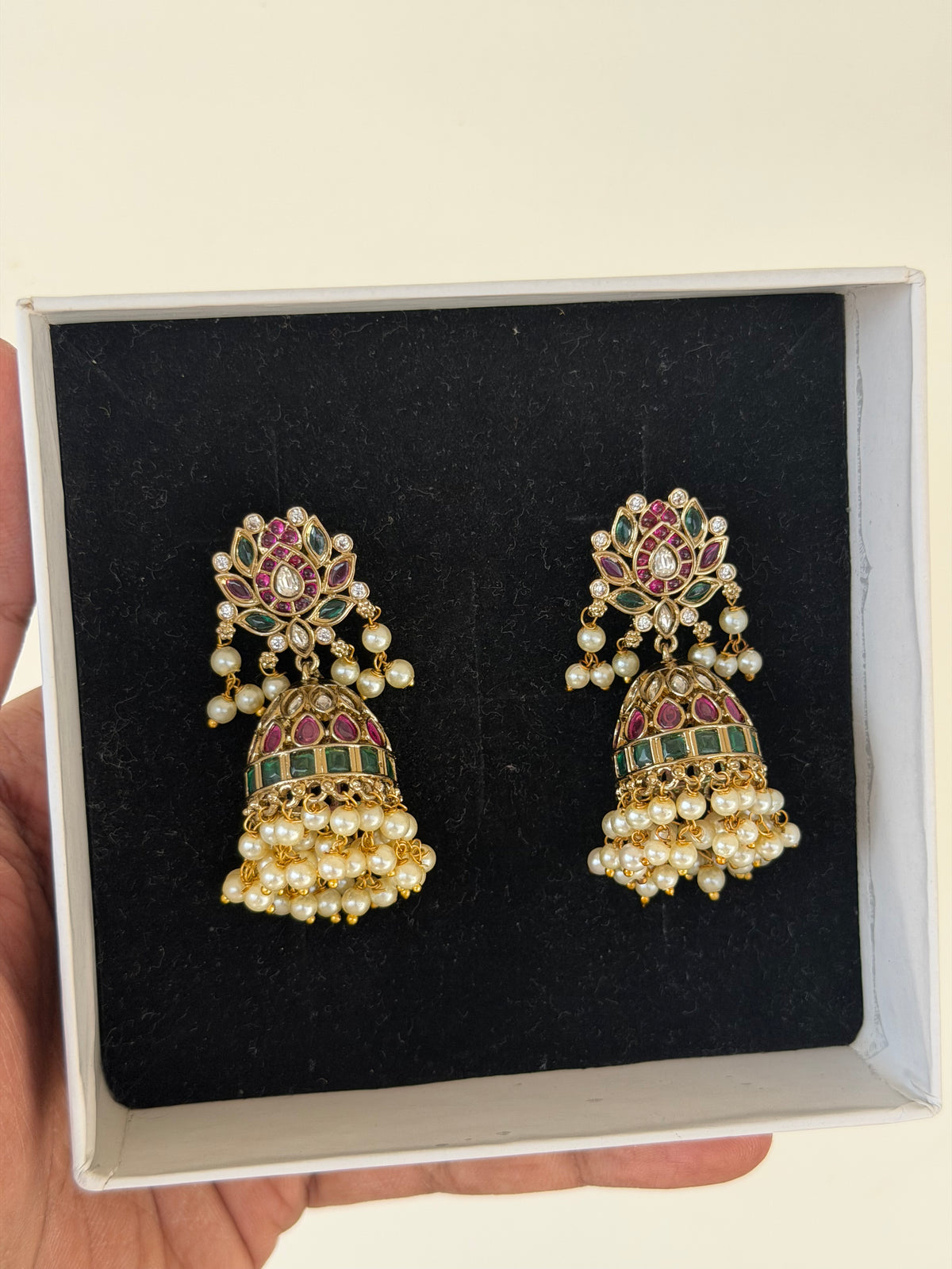 Lotus Kemp Jhumka