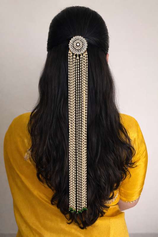 CZ Oval Pearl Cascade Jada / Hair Chain