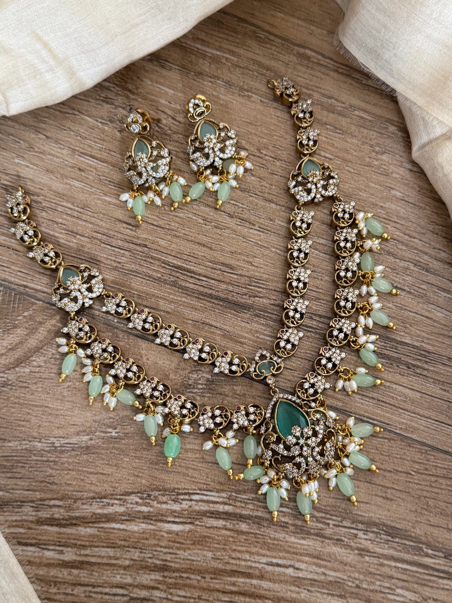 Royal Double-Layer Pearl Drop Statement Set