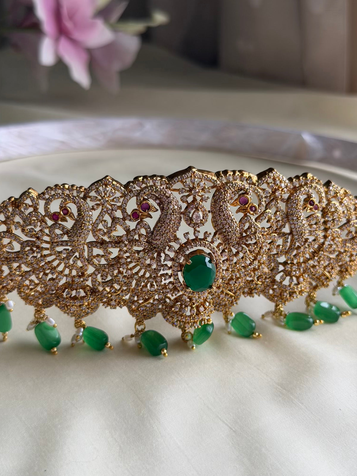 Victorian Style Hip Belt with Pearl Drops