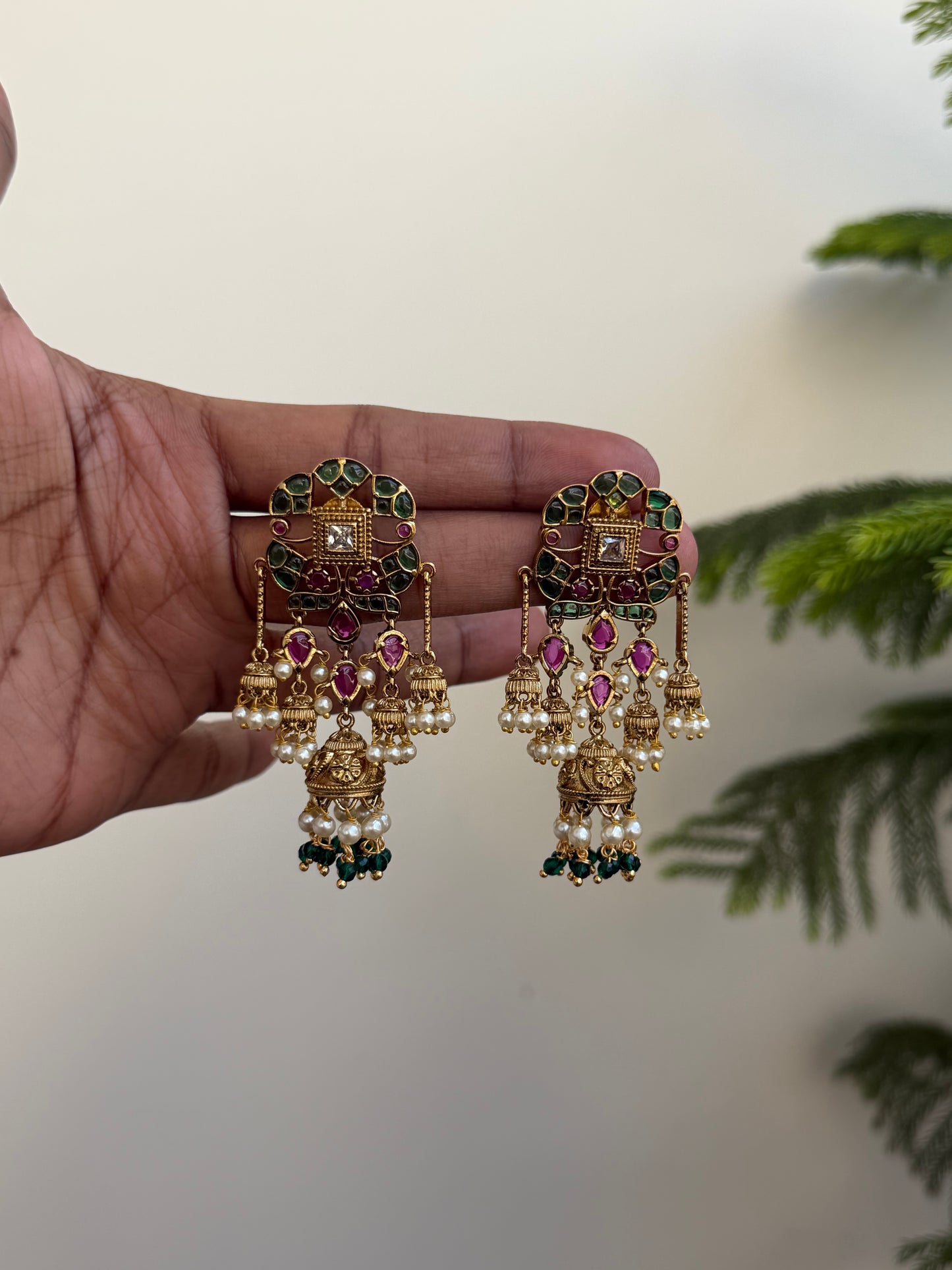 Multi Jhumka Kashmiri inspired earrings
