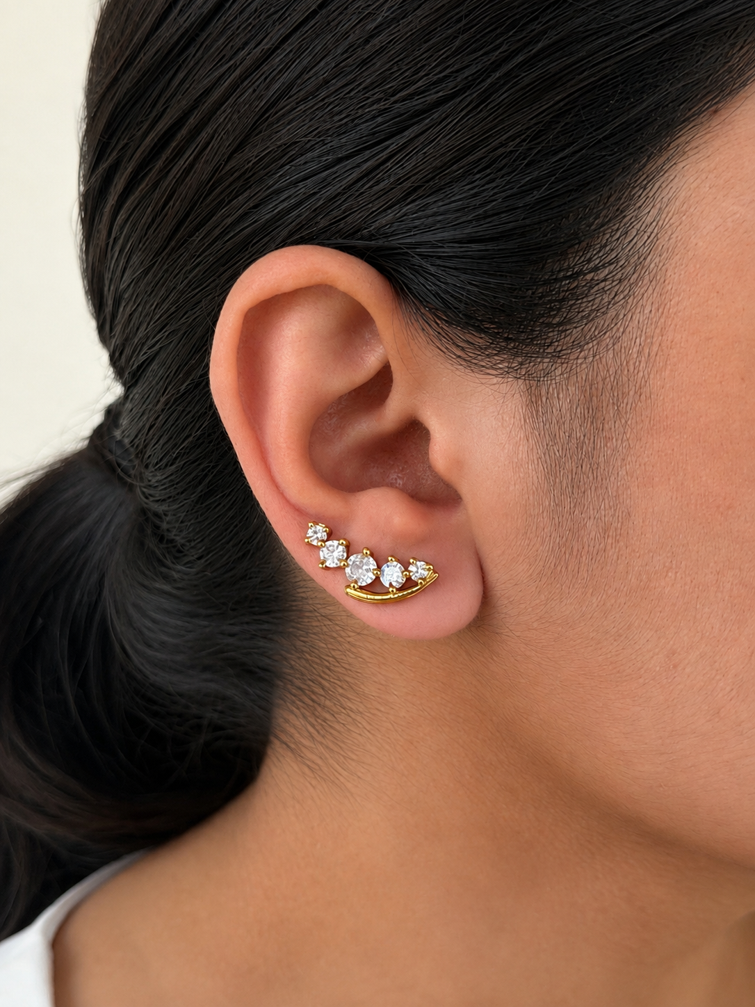 CZ Crystal Ear Climber Earrings