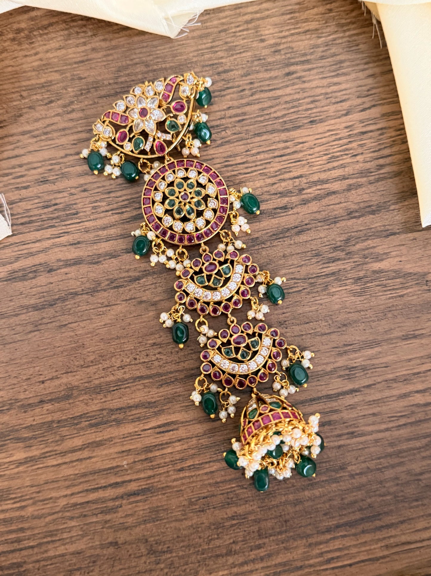 Traditional Stone Work Short Jada | Bridal Hair Accessory