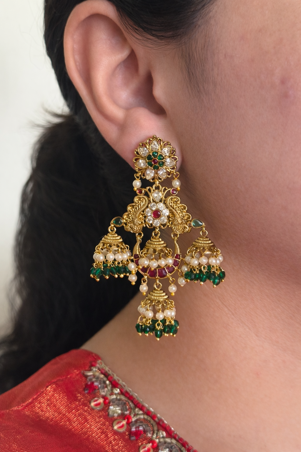 Grand Multi Jhumka Earrings