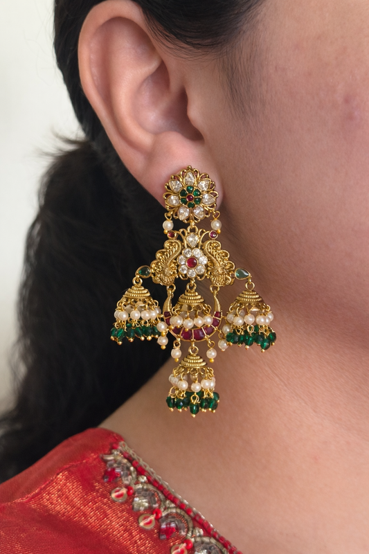 Grand Multi Jhumka Earrings