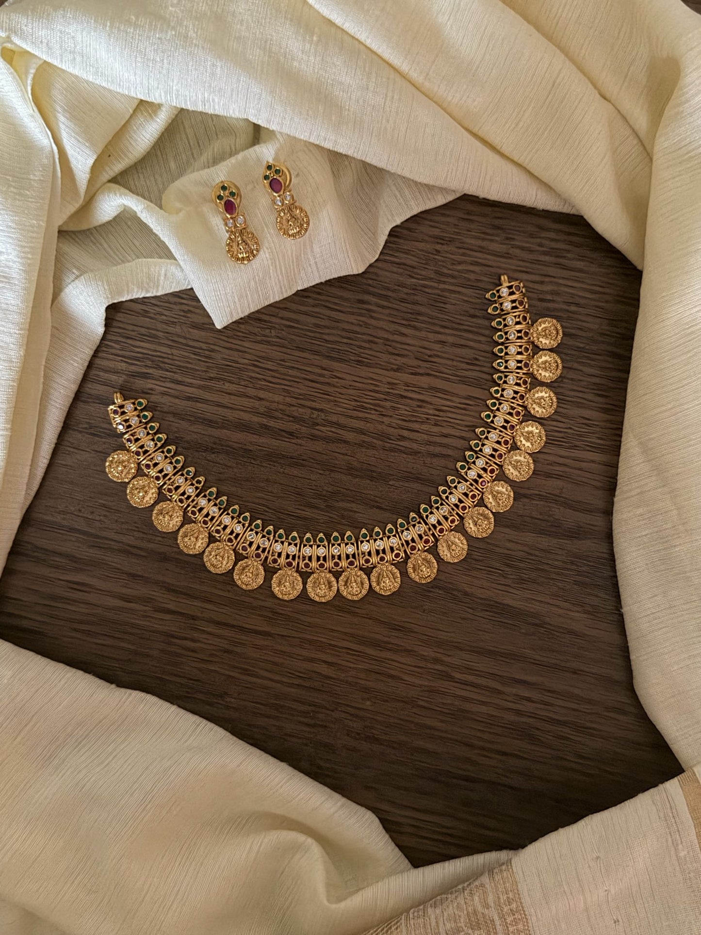 Golden Lakshmi Devi Bottu Mala