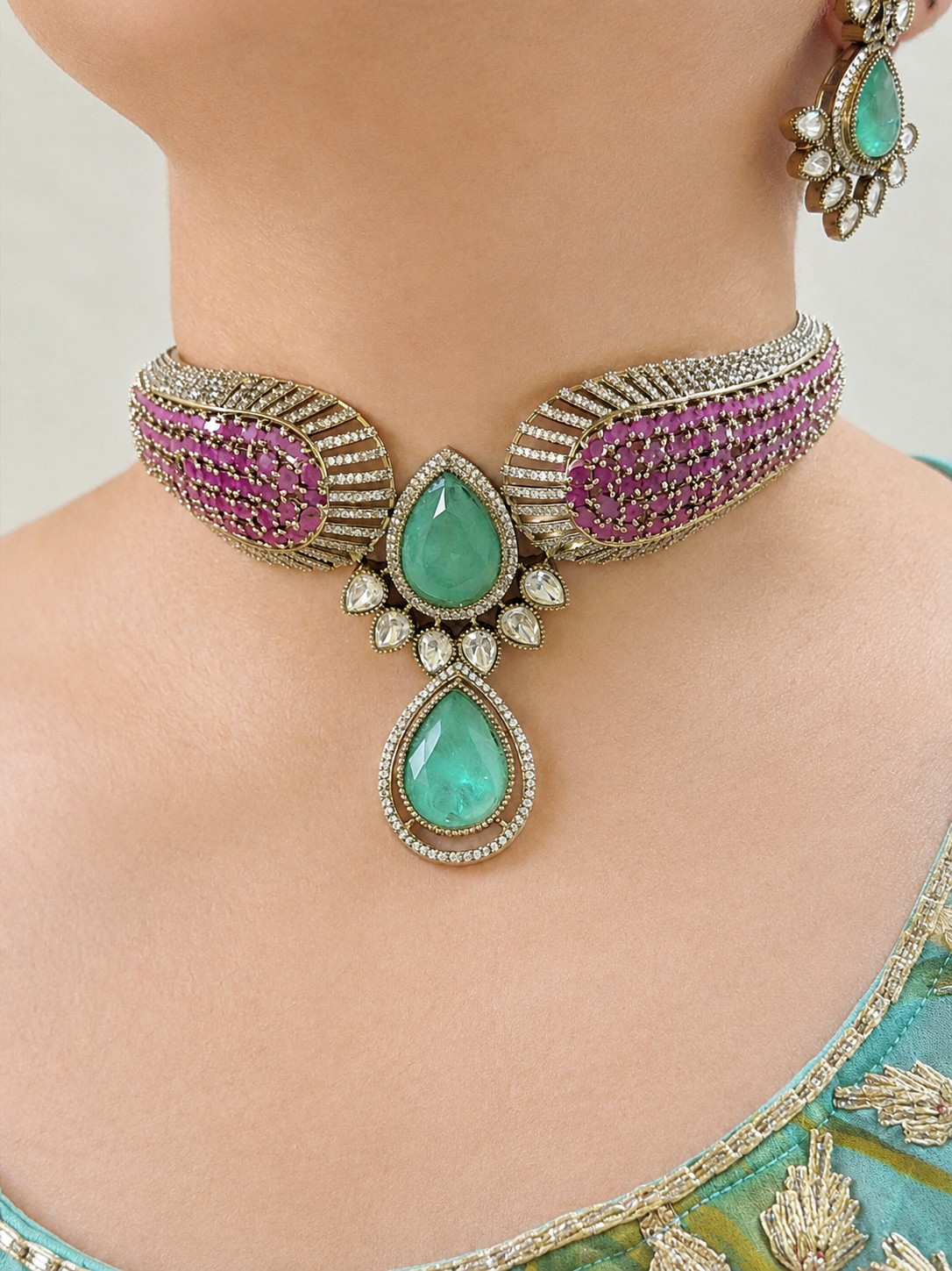 Elegant Moissanite Set with Maang Tikka