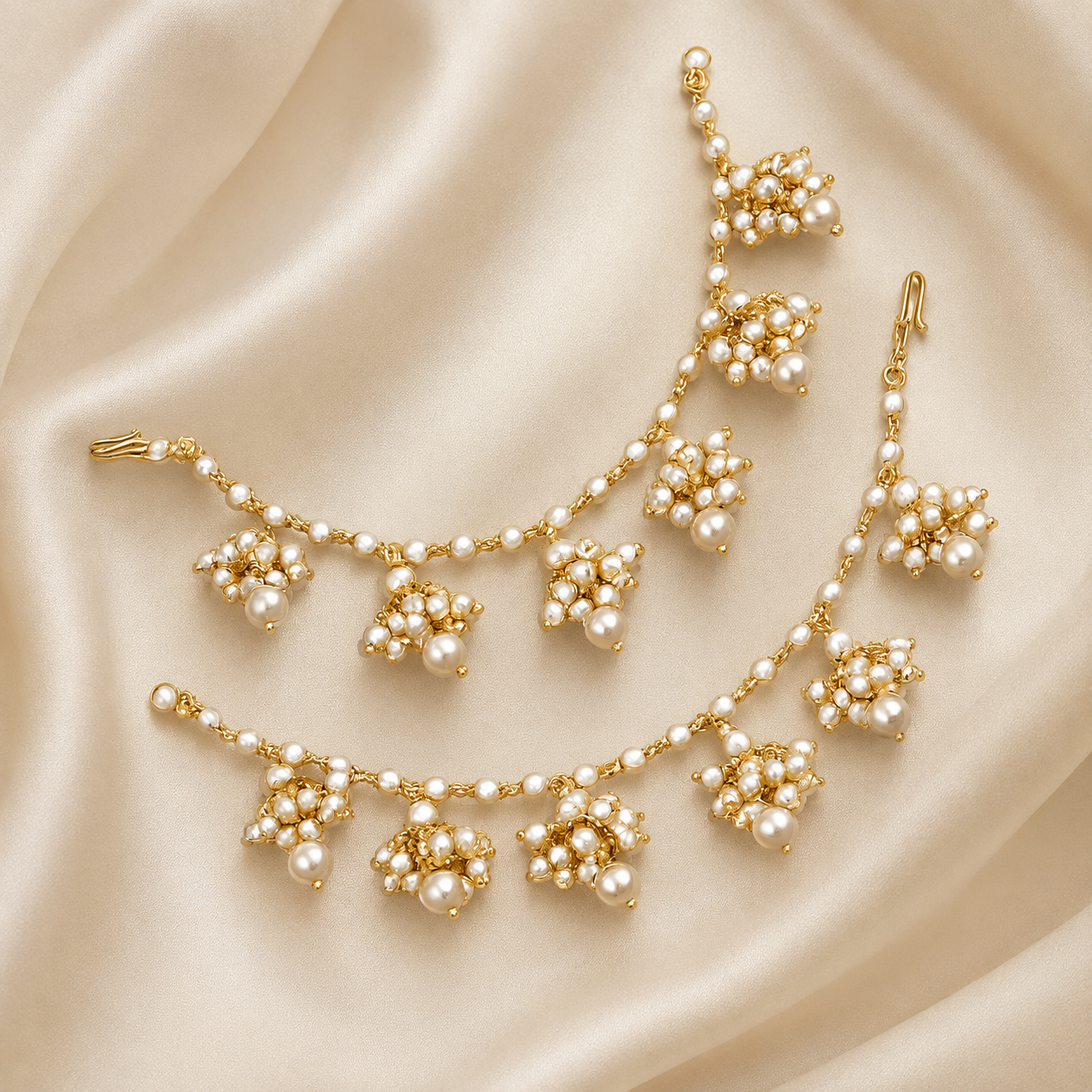 Pearl Jhumka Earchain