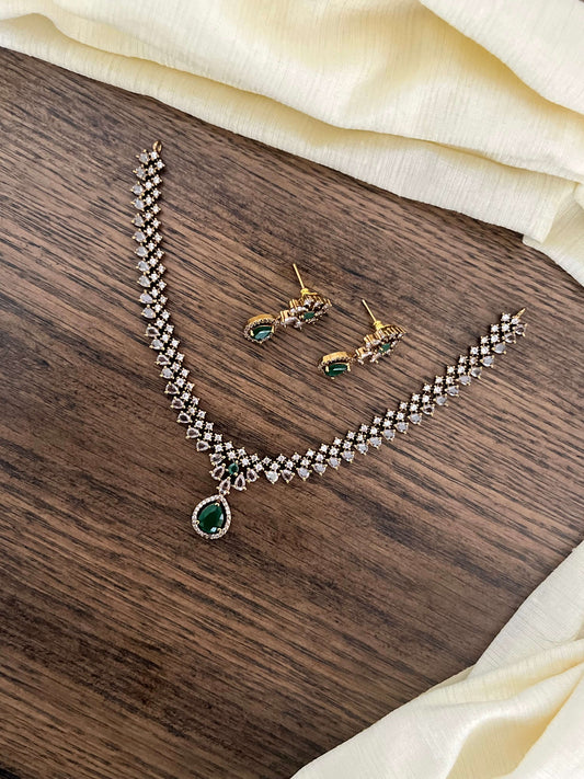 Victorian Style AD Necklace Set – Premium Finish