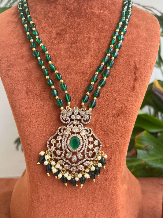 Handmade Beads Haram with Victorian Pendant & Earrings