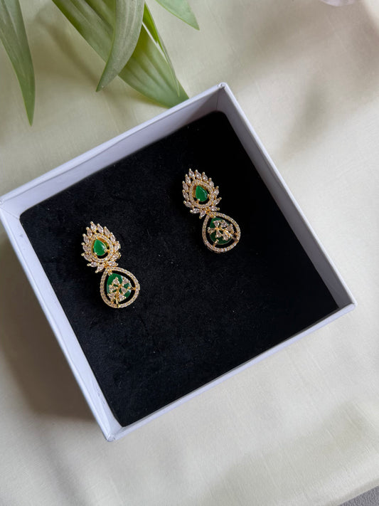 Green AD drop earrings