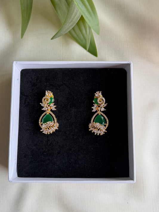 Green AD drop earrings